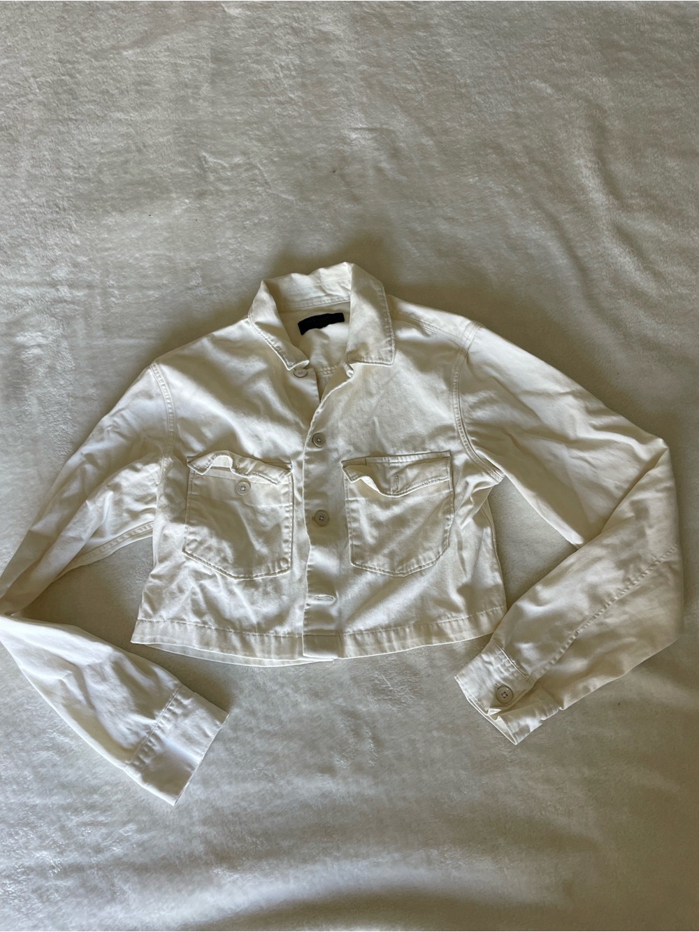 All Saints White Cropped Jacket